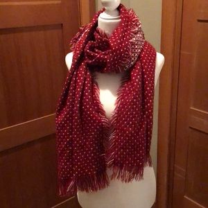 Red polka dot scarf